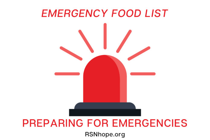 Emergency Food List-Preparing for Emergencies
