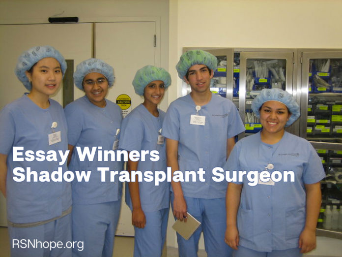 Essay Winners Spend Day Shadowing Transplant Surgeon