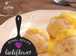 kidney friendly recipe - Cauliflower in Mustard Sauce