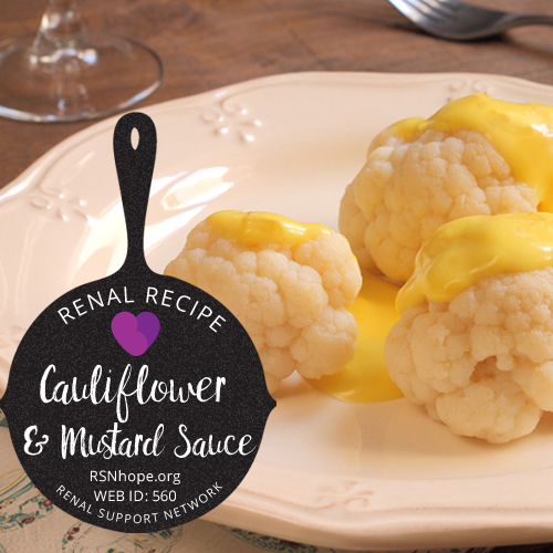 kidney friendly recipe - Cauliflower in Mustard Sauce