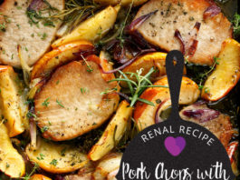 Renal Recipe-Spicy Pork Chops with apple and onion