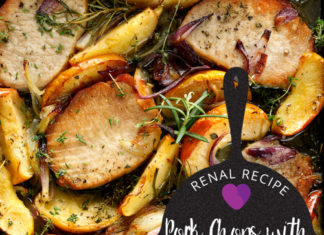 Renal Recipe-Spicy Pork Chops with apple and onion