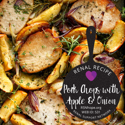 Renal Recipe-Spicy Pork Chops with apple and onion