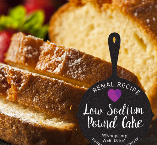renal recipe - renal diet - low sodium pound cake