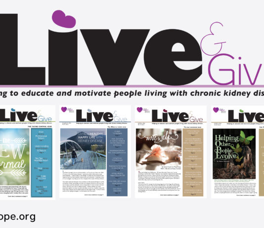 Live&Give newsletter for people with kidney disease