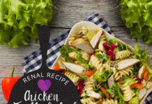 renal diet - renal recipe - Chicken Fusilli Salad
