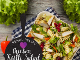 renal diet - renal recipe - Chicken Fusilli Salad