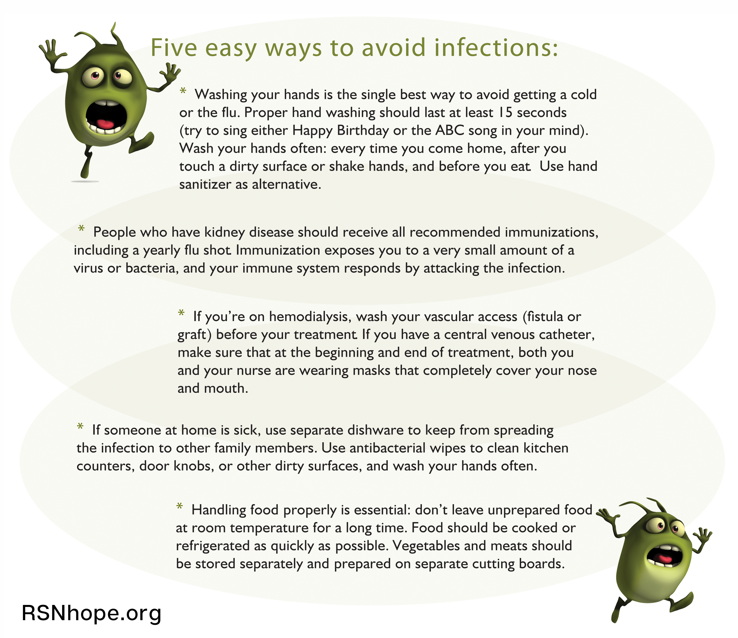 five steps to avoid infection