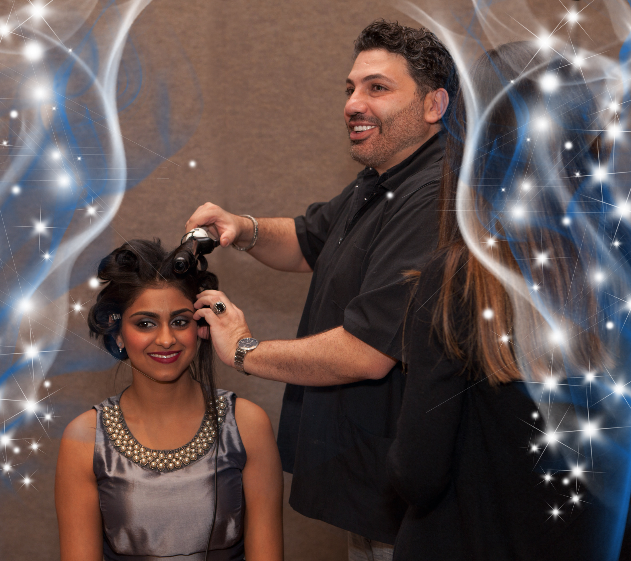 Meghna Verma getting all dolled up for the prom courtesy of a volunteer professional make up and hair stylist