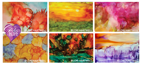 Alcohol Ink Painting Class - studio hope - renal support network - lori hartwell