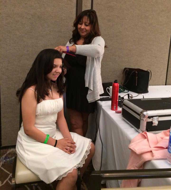 Iliana and hair stylist Suzanne Perez - renal teen prom