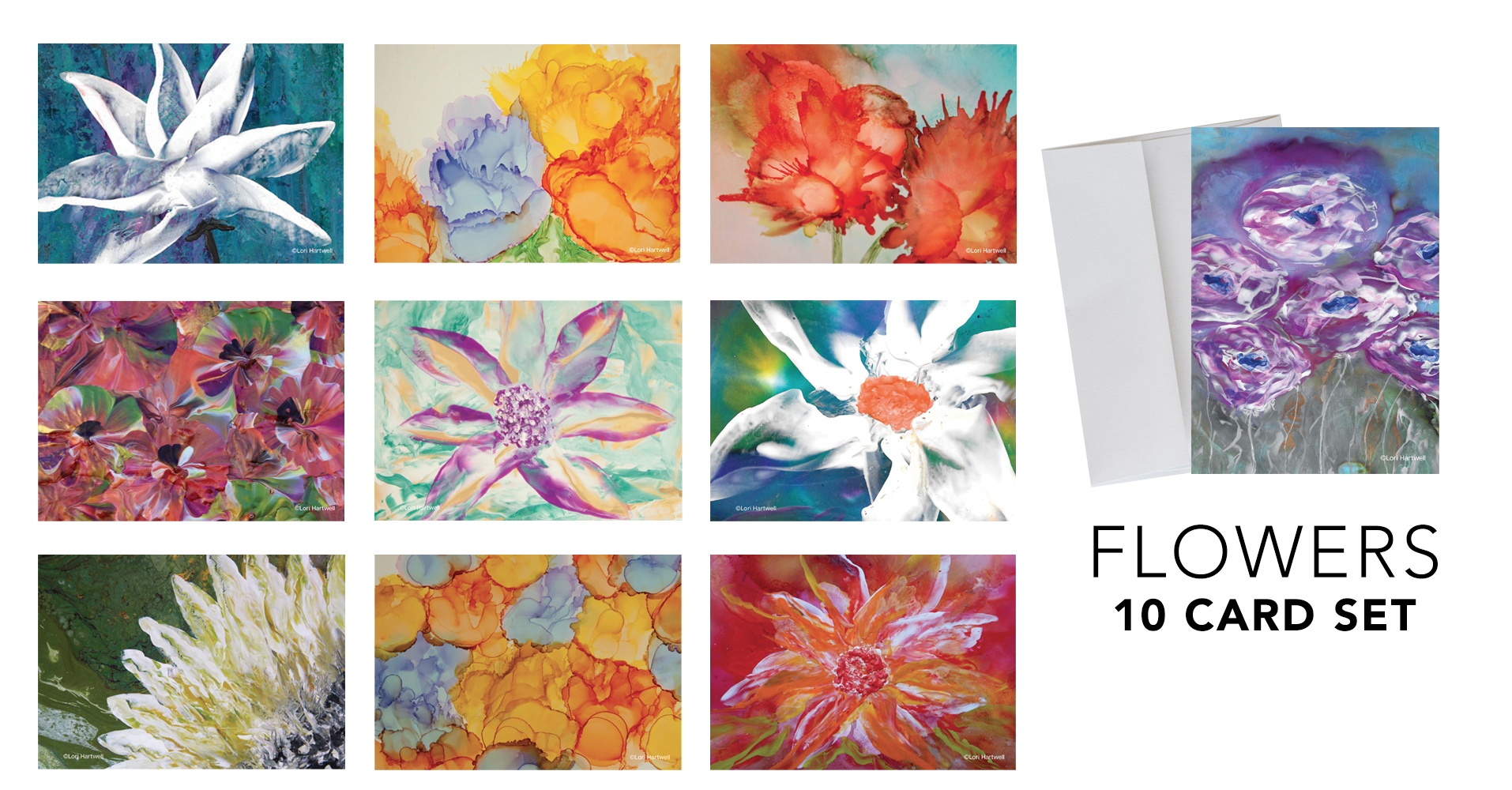 Fine Art Notecards - Flowers - 10 CARD SET