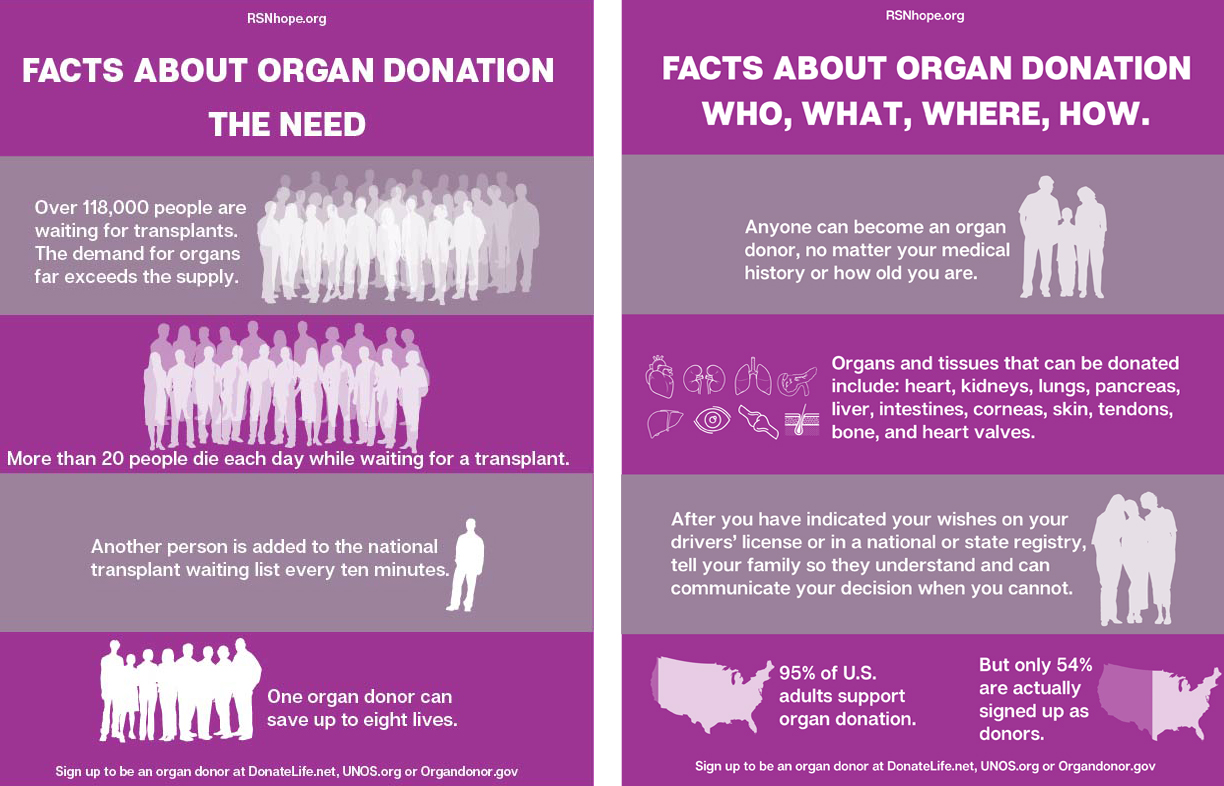 organ donation facts the need how renal support network organ donation flyers
