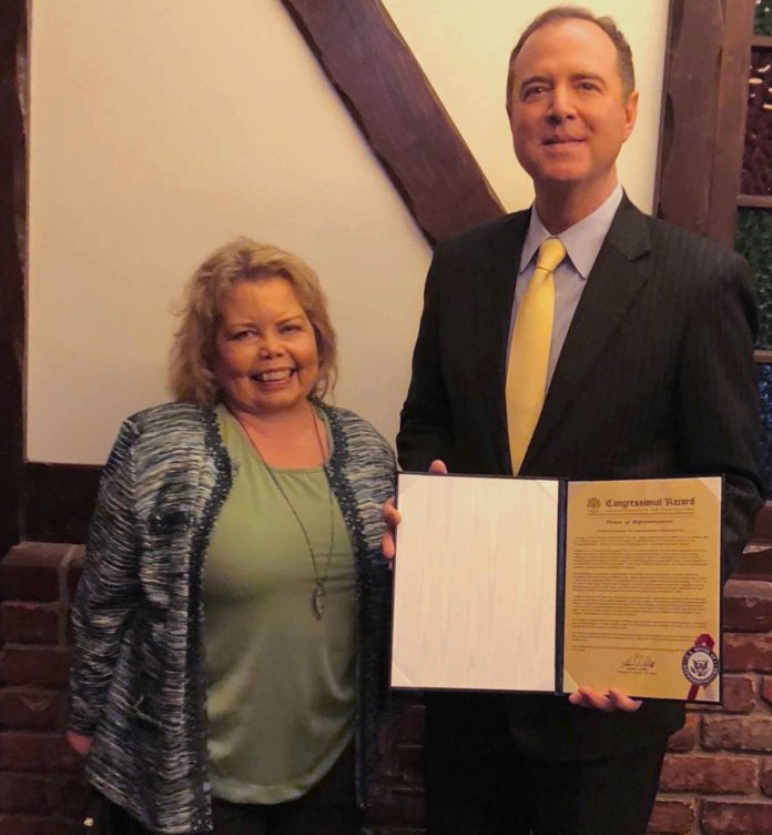 Congressman-Adam-Schiff-Woman-of-the-year-Lori-hartwell